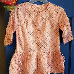 Old Navy girls S, pink polka dot ruffled tunic